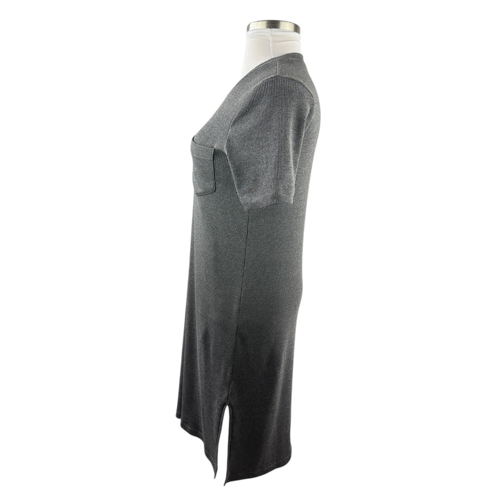 Madewell Ribbed Pocket Tee Midi Dress Short Sleeve Gray AB300 Womens Size Medium - Picture 7 of 15